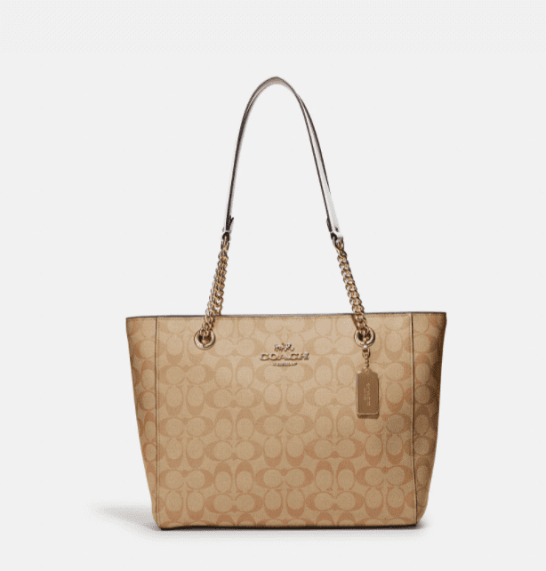 (US Readystock) COACH Cammie Chain Tote In Signature Canvas – uMoMasShop