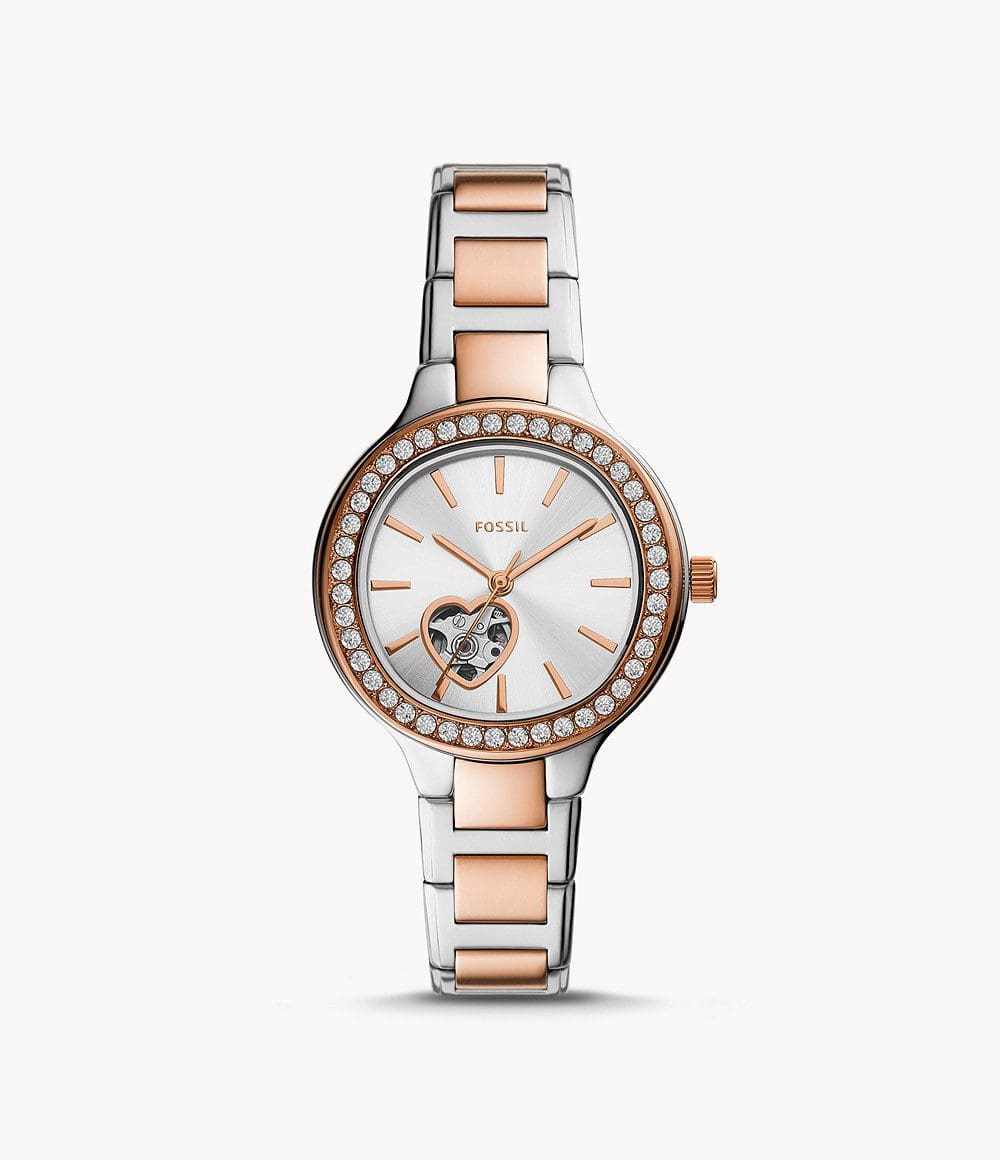 (PRE-ORDER) FOSSIL Weslee Automatic Two-Tone Stainless Steel Watch ...