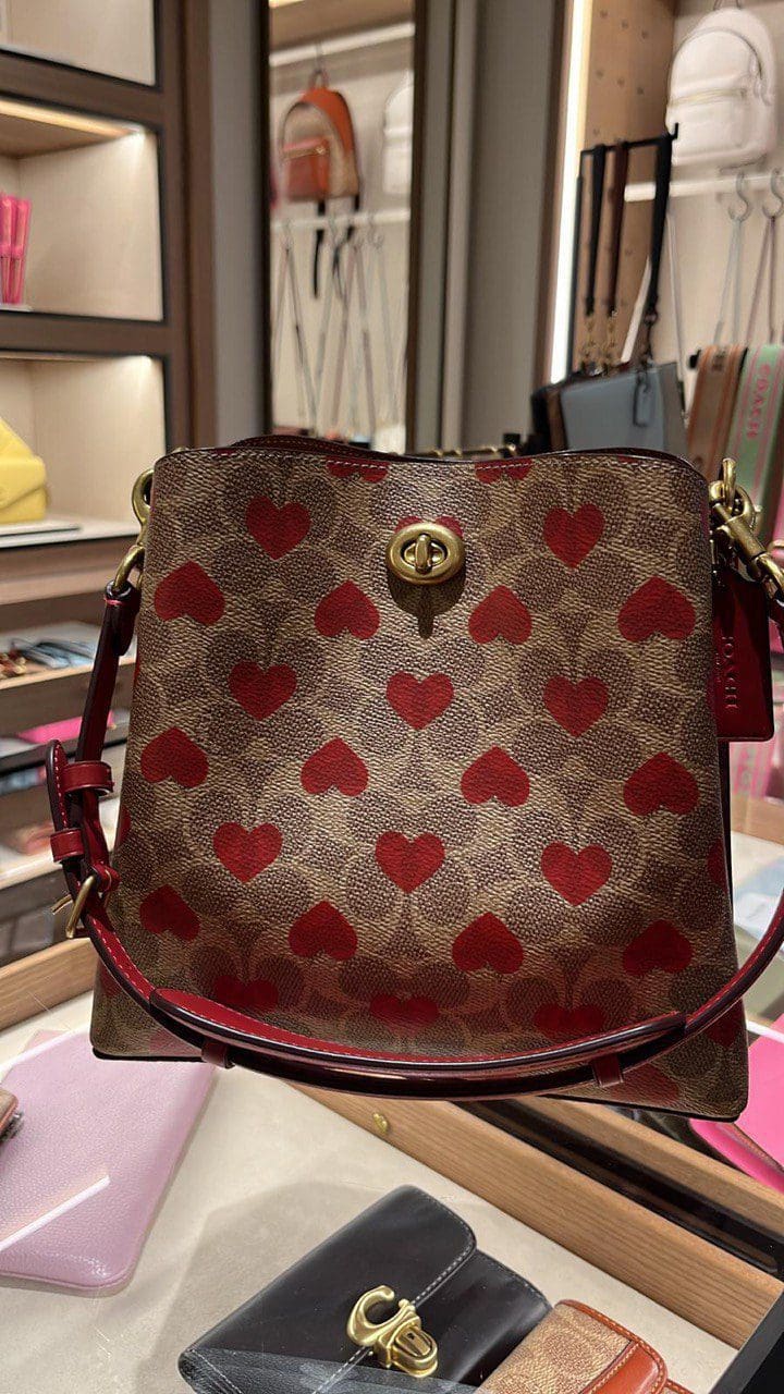 Coach Mini Camera Bag with Heart Print