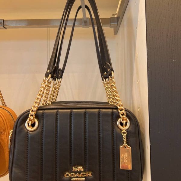 cammie chain shoulder bag with linear quilting