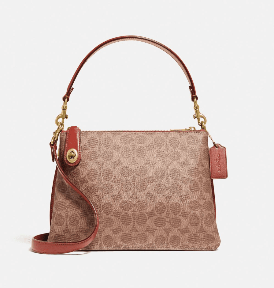 double zip shoulder bag in colorblock coach