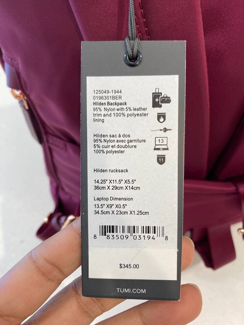 (PREORDER) TUMI Hilden Backpack