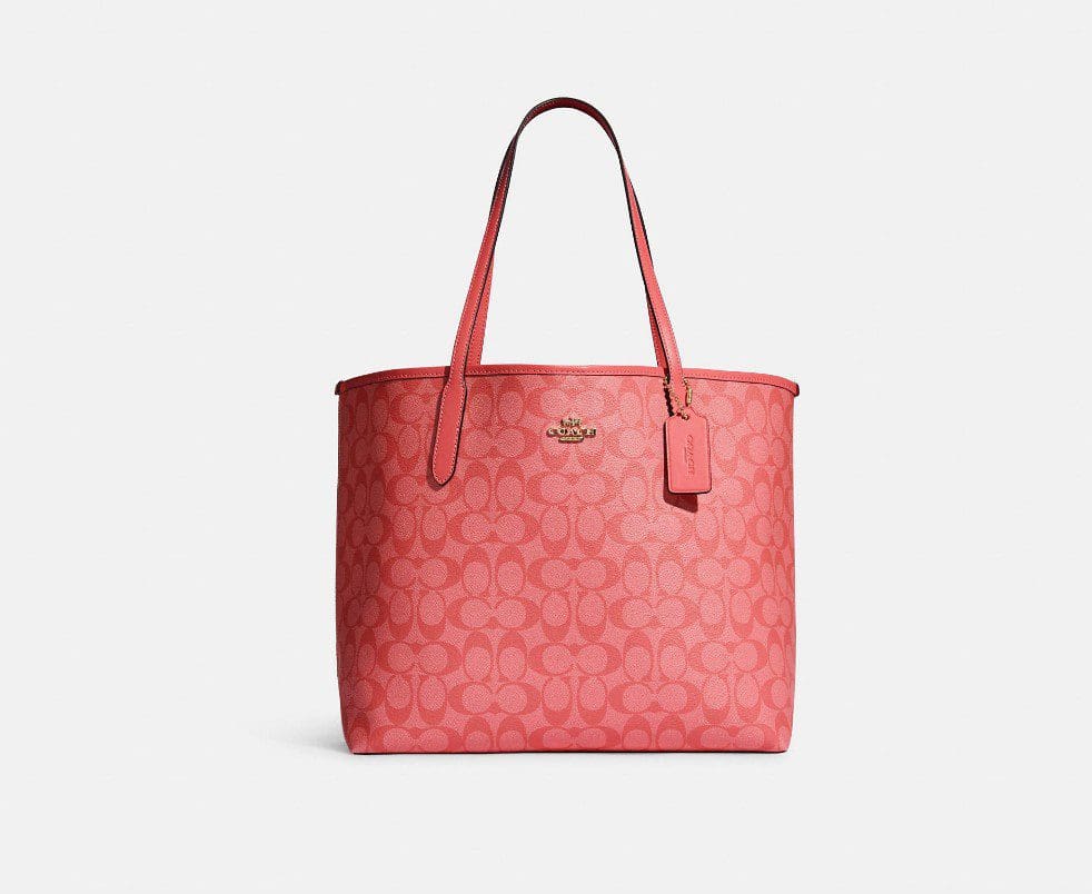 (US Readystock) COACH City Tote In Blocked Signature Canvas – uMoMasShop