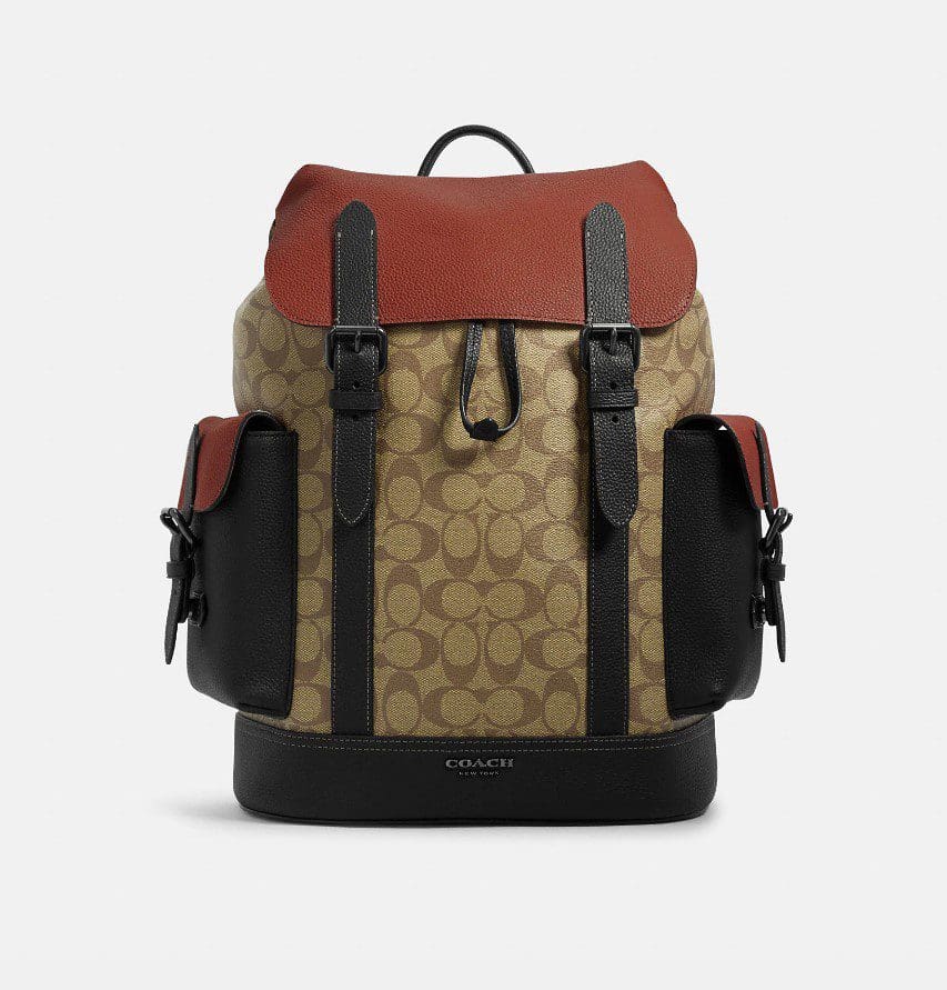 (PreOrder) COACH Hudson Backpack In Colorblock Signature Canvas