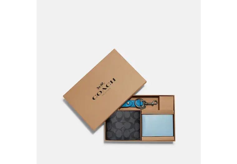 (US Readystock) COACH Boxed 3In1 Wallet Gift Set In Colorblock