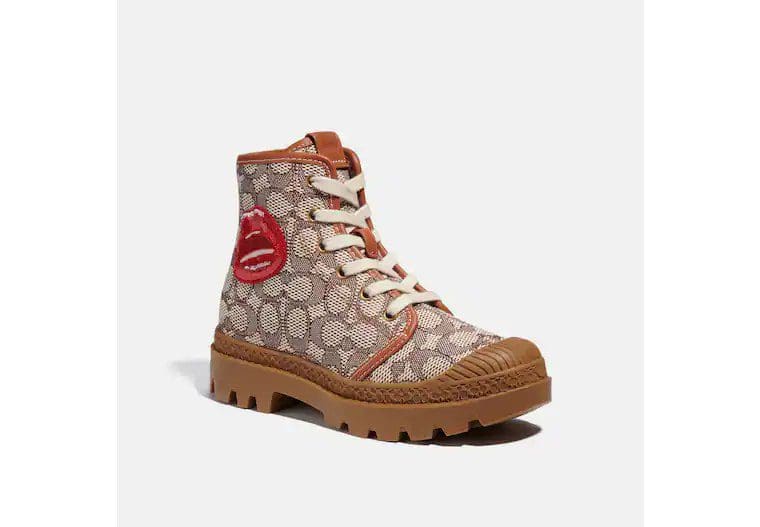 uMoMasShop (Pre-order) COACH Coach X Tom Wesselmann Trooper Mid Top Boot In  Signature Jacquard