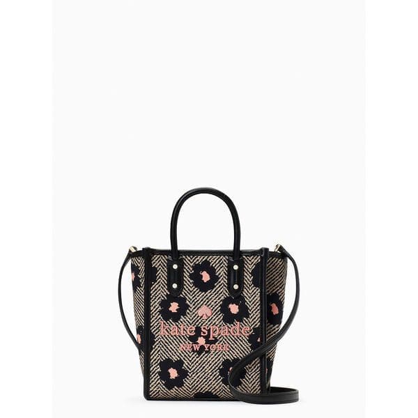 (US Readystock) KATE SPADE Ella Herringbone Floral Printed Canvas Mini ...