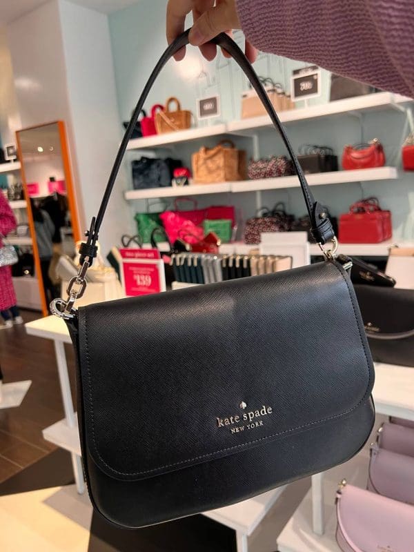 (PRE Order) KATE SPADE Staci Saffiano Leather Flap Shoulder Bag