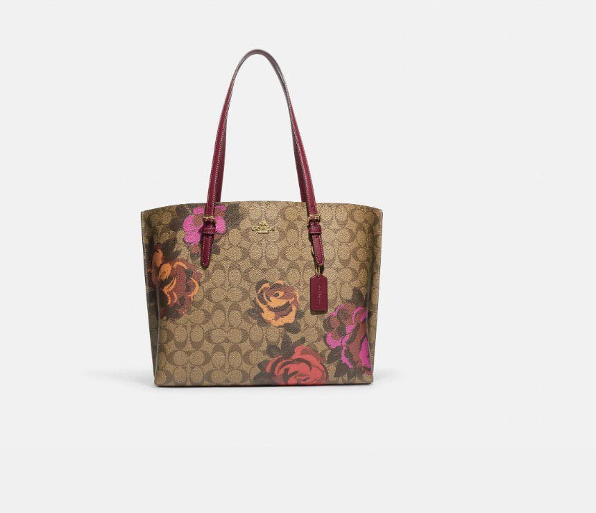 (US Readystock) COACH Mollie Tote In Signature Canvas With Jumbo Floral ...