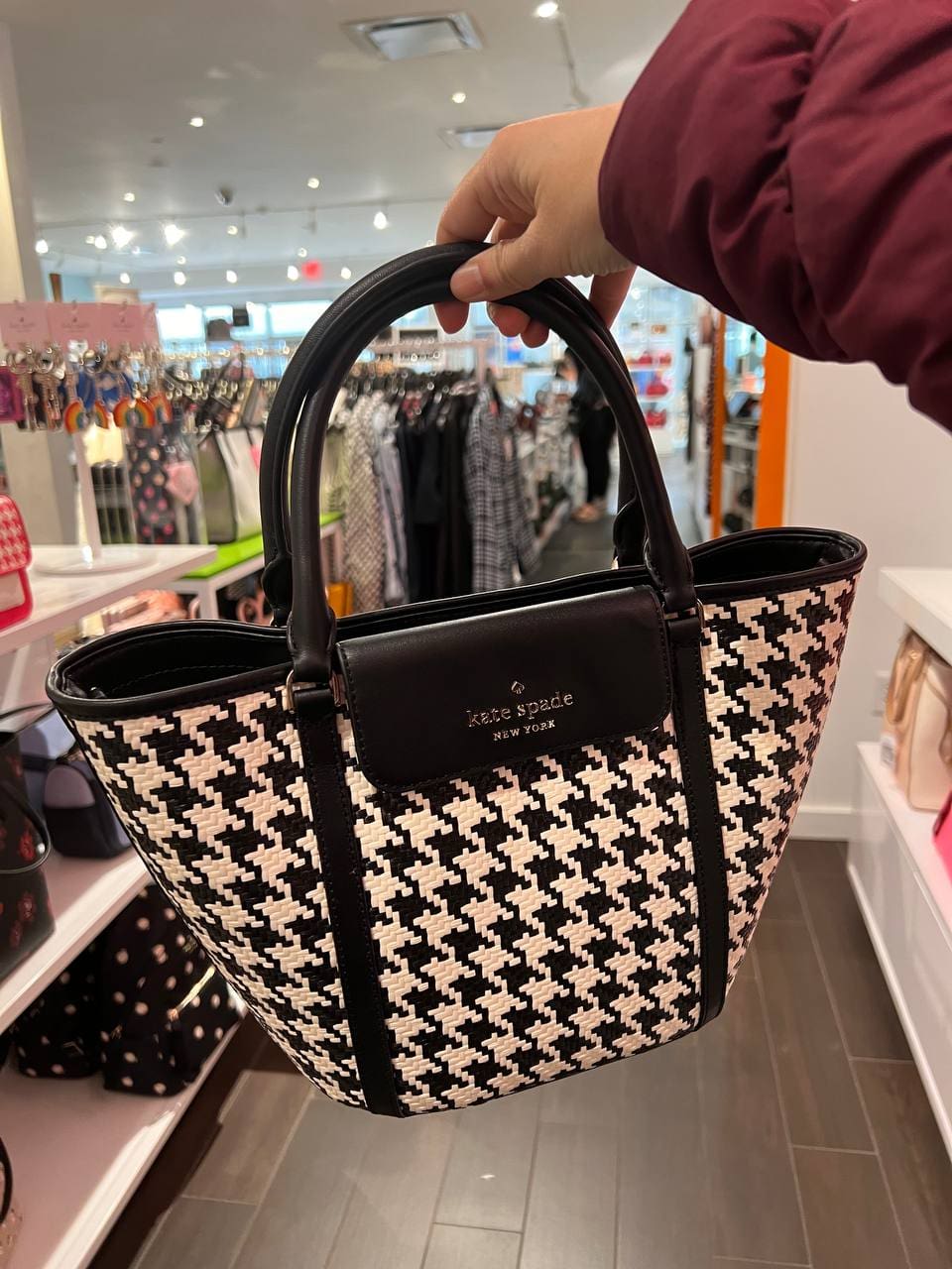 kate spade houndstooth tote