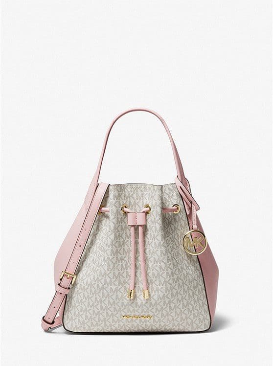 uMoMasShop (PRE Order) MICHAEL KORS Phoebe Large Two-Tone Logo Bucket Bag