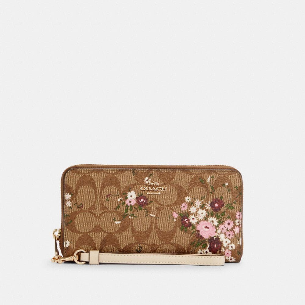 (PRE Order) COACH Long Zip Around Wallet in Signature Canvas with ...