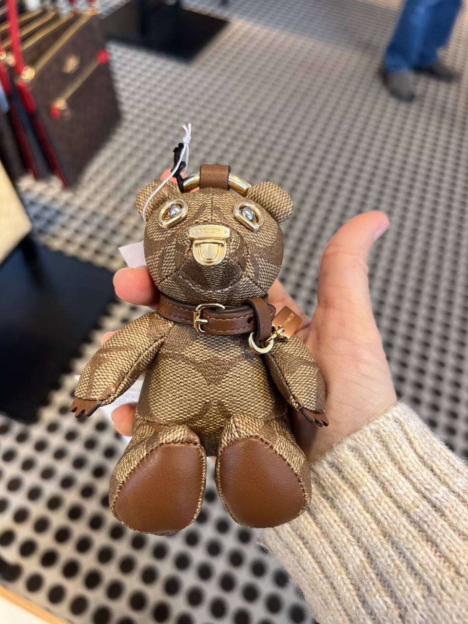 Coach Bear Bag Charm in Signature Canvas Msrp