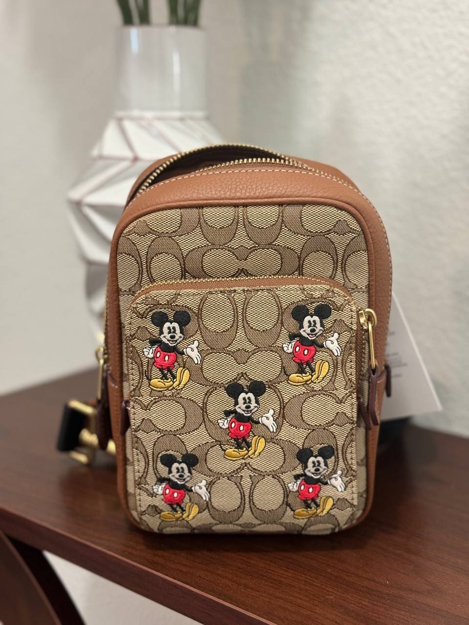 (US Readystock) COACH X Disney Track Pack 14 In Signature Jacquard With ...