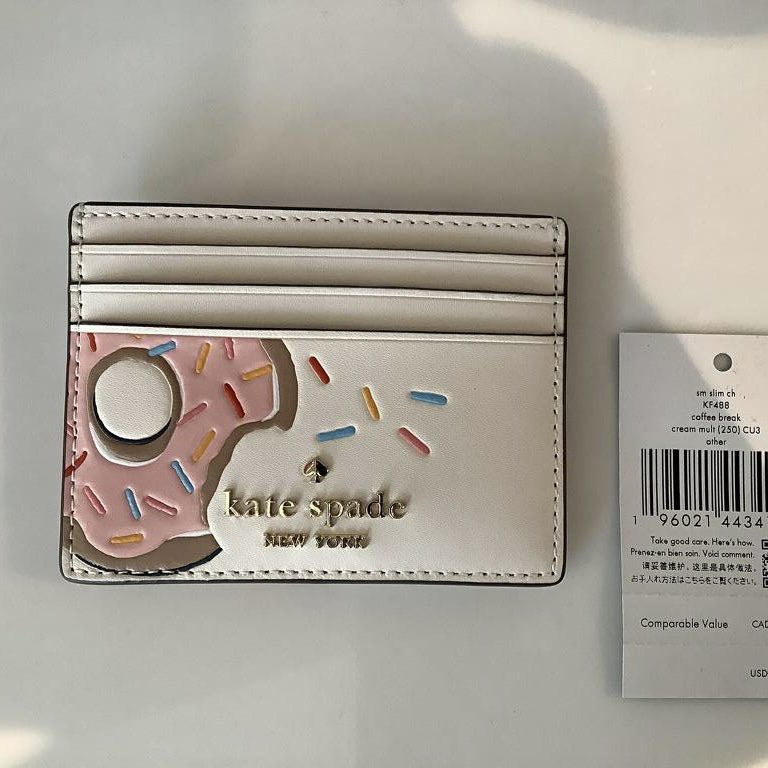 PRE Order) KATE SPADE Coffee Break Donut Small Slim Card Holder