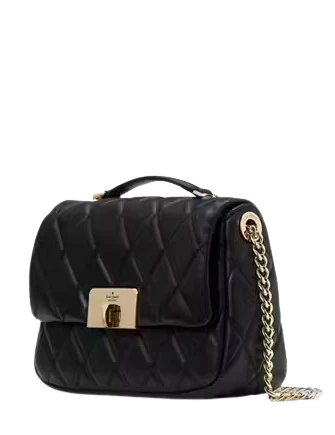 Kate Spade New York Carey Quilted Small Flap Crossbody Black 03 Large