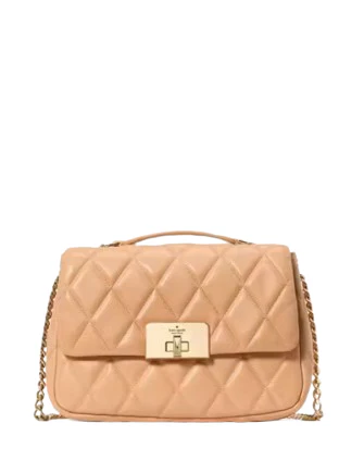 Kate Spade New York Carey Quilted Small Flap Crossbody Tiramisu Mousse 01 Large