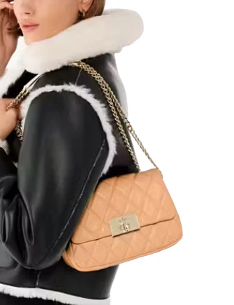 Kate Spade New York Carey Quilted Small Flap Crossbody Tiramisu Mousse 02 Large