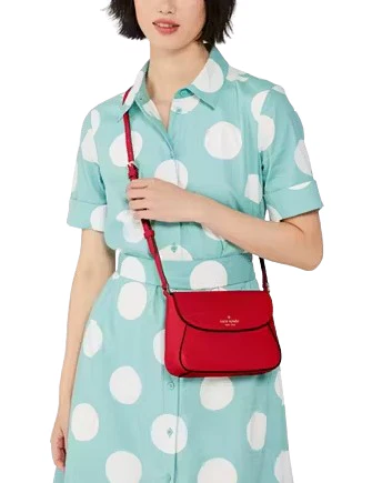 Kate Spade New York Monica Small Flap Crossbody Perfect Cherry 02 Large