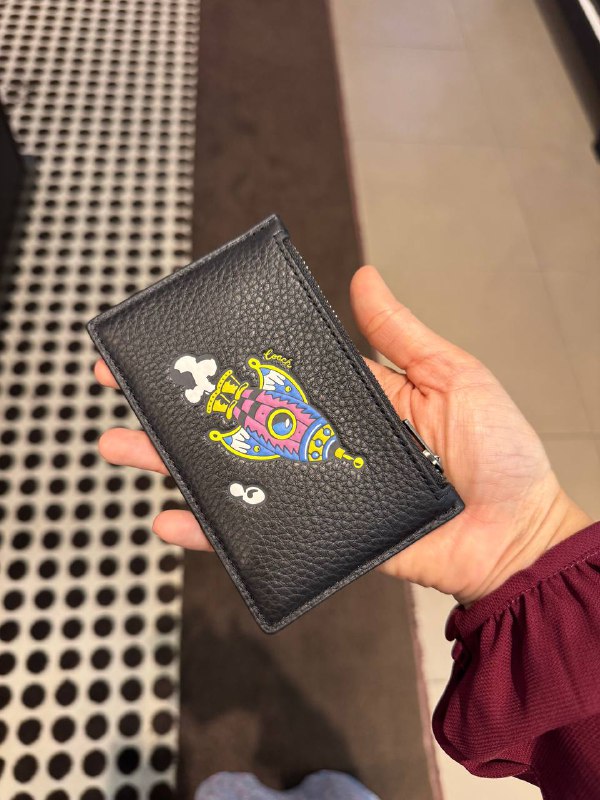 PRE Order) COACH Cosmic Coach Zip Card Case With Rocket Print