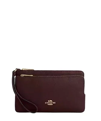 Coach Double Zip Wallet Merlot 01 Large