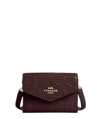 Coach Mini Envelope Wallet With Strap Merlot 01 Large