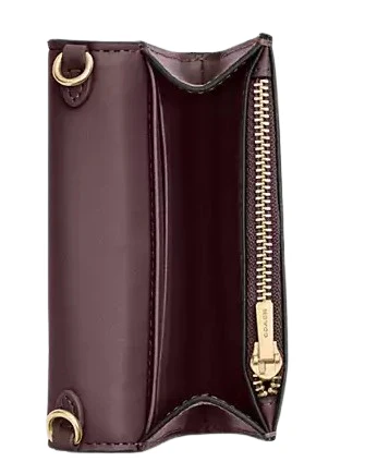 Coach Mini Envelope Wallet With Strap Merlot 03 Large