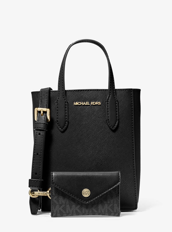 Michaelkorsvincentextra Smallsaffianoleathercrossbodybagwithlogocardcaseinblack 35f4g2vc0t 1large