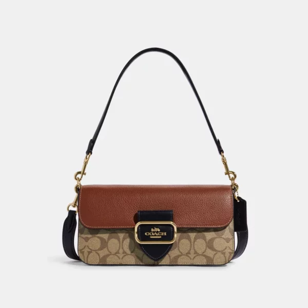C0achmorganshoulderbagincolorblocksignaturecanvasinkhakimulti Ce560 1large