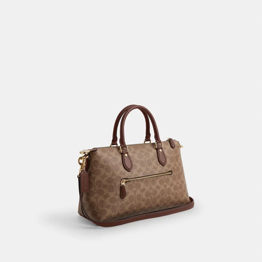 Coachgeorgiasatchelbaginsignaturecanvasintan Brown Cw422 4large