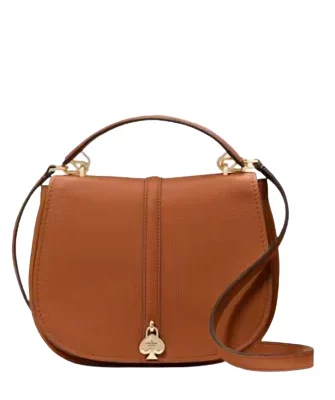 Kate Spade New York Kayla Pebbled Leather Saddle Bag Warm Gingerbread 01 Large