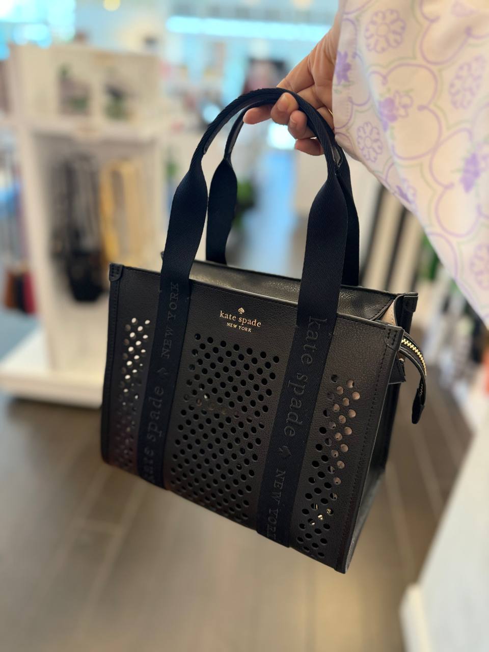 PRE Order) KATE SPADE Kip Perforated Leather Small Tote