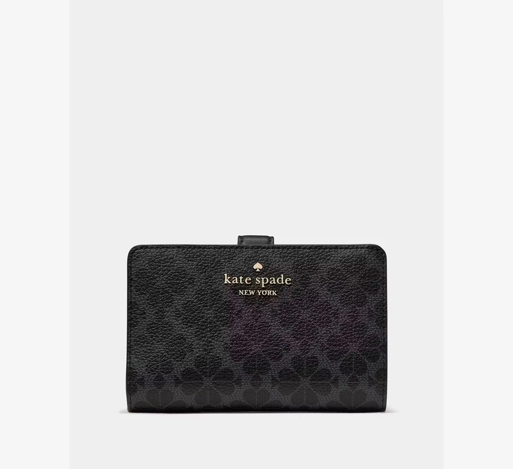 Katespadespadeflowermediumbifoldwalletinblack Kn756 1large