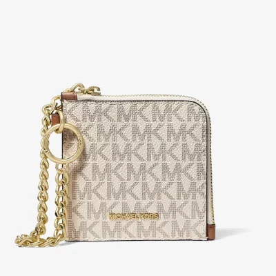 Michaelkorsjetsettravelwalletwithchainandlogoinsignaturevanilla 35s6gtvc6b 1large
