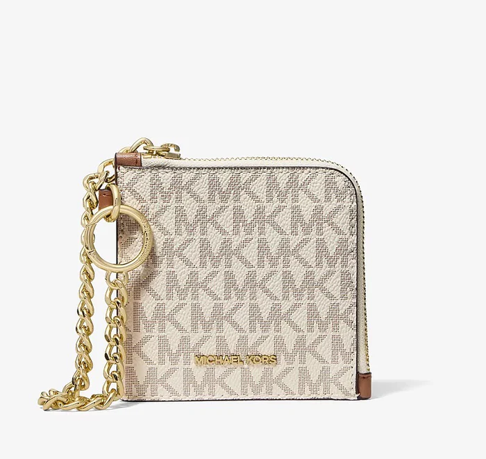 Michaelkorsjetsettravelwalletwithchainandlogoinsignaturevanilla 35s6gtvc6b 1large